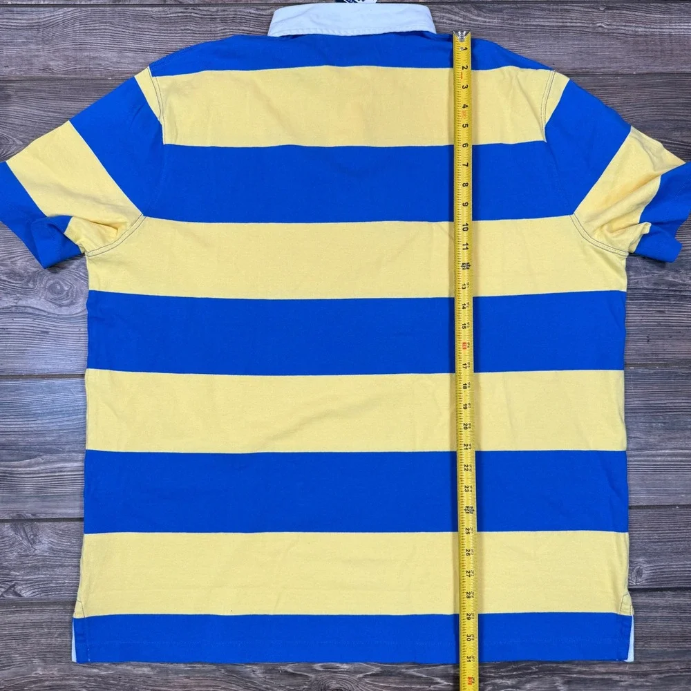 Polo Ralph Lauren Mens Size XXL Rugby Shirt Blue Yellow Striped Classic Fit NWT